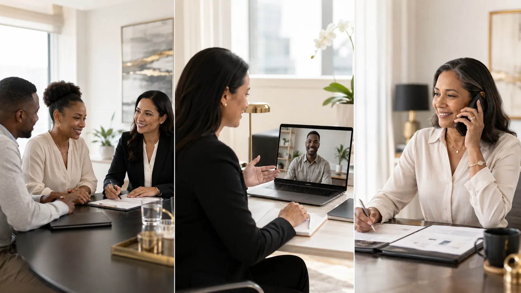 In-person, video and telephone financial-advice consultations